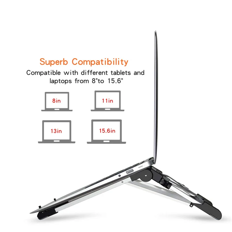 Алюминиевая Складная подставка для ноутбука Регулируемый базовый держатель MacBook