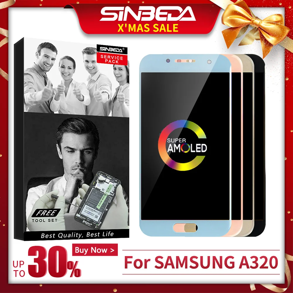 AMOLED 4," для samsung Galaxy A3 A320 ЖК-дисплей сенсорный экран дигитайзер для samsung A320 A3 дисплей экран