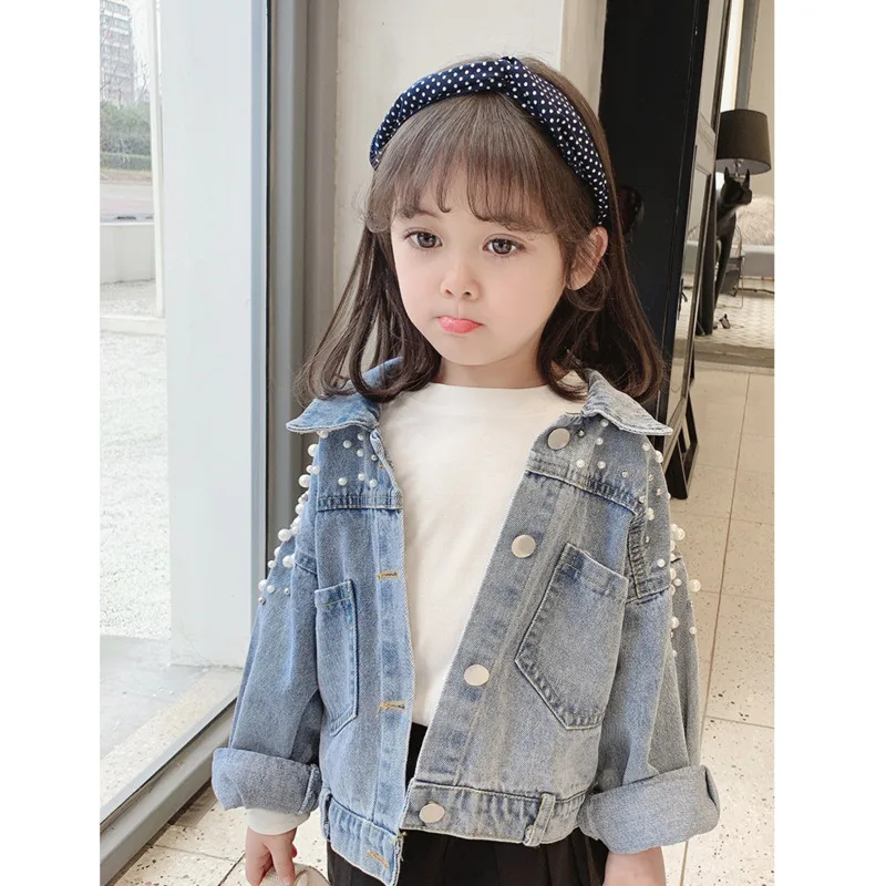 

2023 Spring Autumn New Children's Top Girls' Denim Jacket Boys' Coat Kids Jacket Windbreaker Long Sleeve Casual Tunic Korean Top