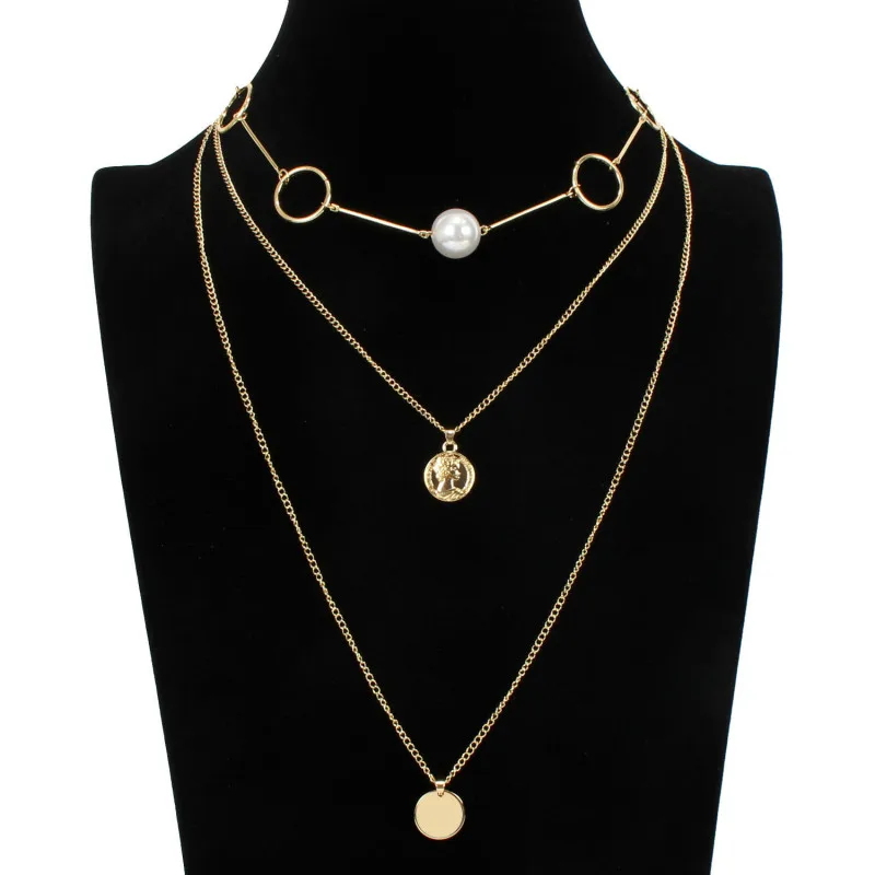 Новинка 2020 богемное многослойное ожерелье с кулоном женское жемчужное круглое