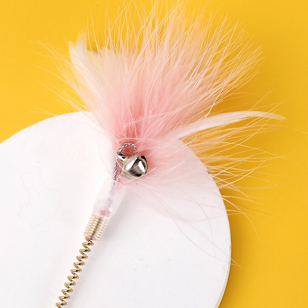 

Pet Collar Funny Cat Toy Feather Teaser Stick Cat Bells Since Relieve Boredom Kitten Kick And Step Toys Game interactive collar