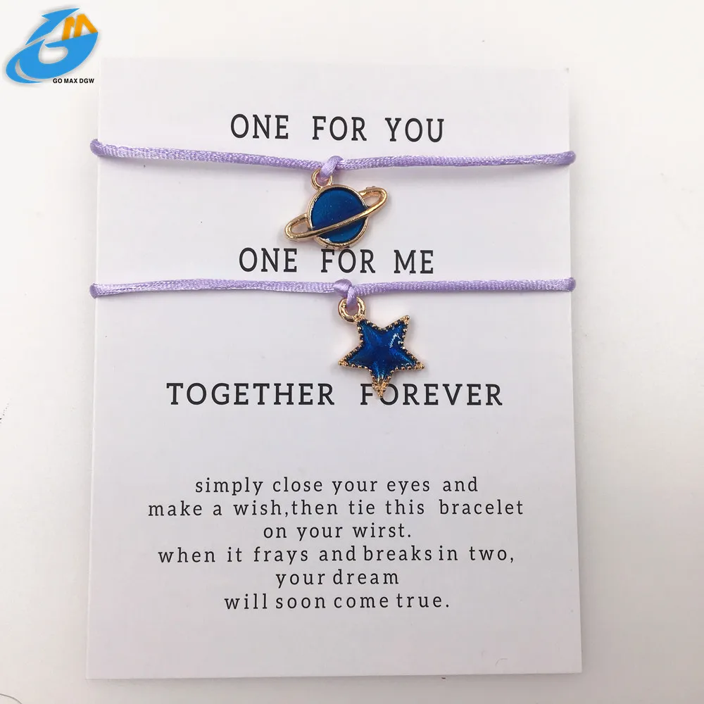 Браслет DGW с планетой звездой браслет изображением неба голубым шармом