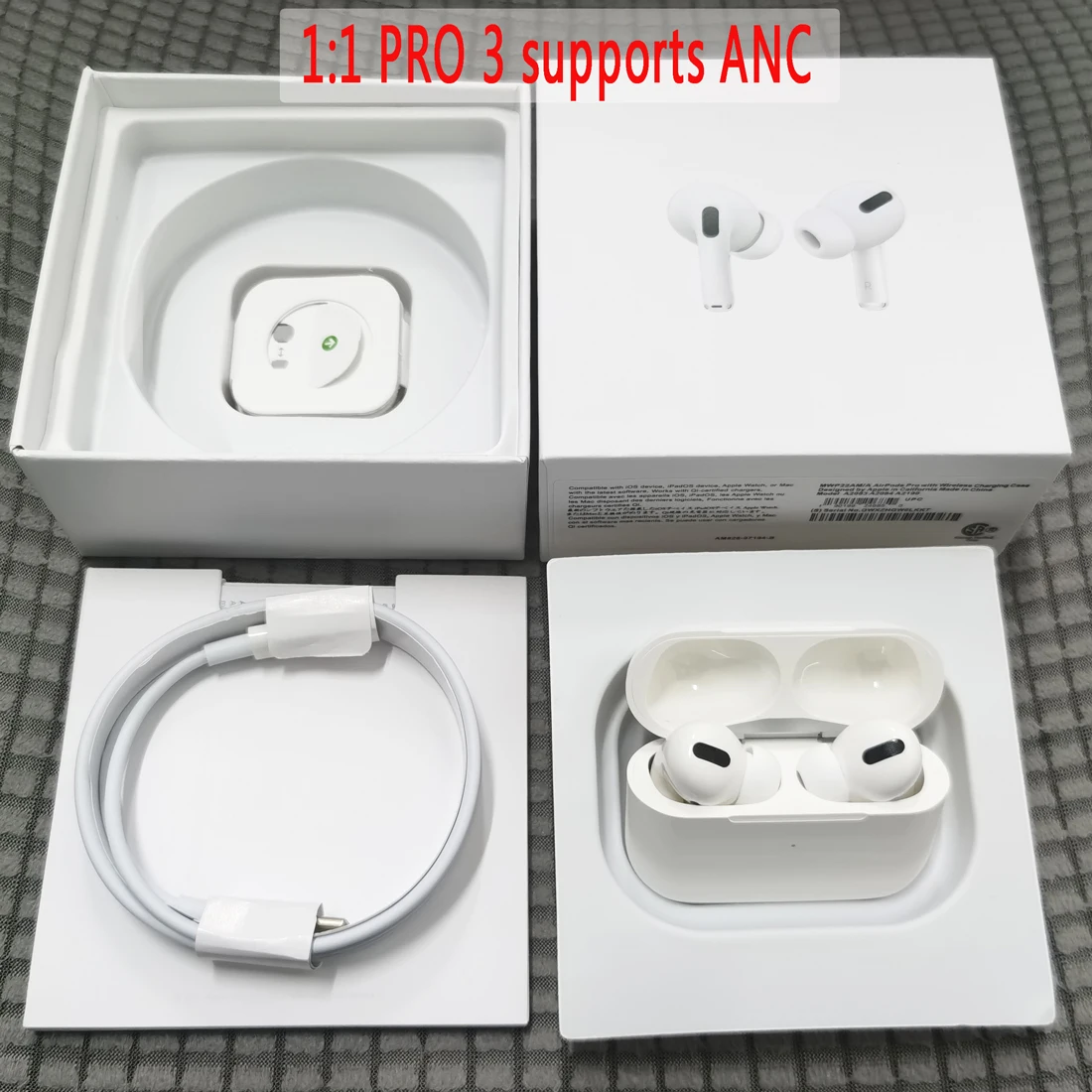 1:1 pro 2 3 4 Wireless Bluetooth Earphone Headphone with Positioning +Name Change+Wireless charging+Smart Sensor+ANC | Электроника
