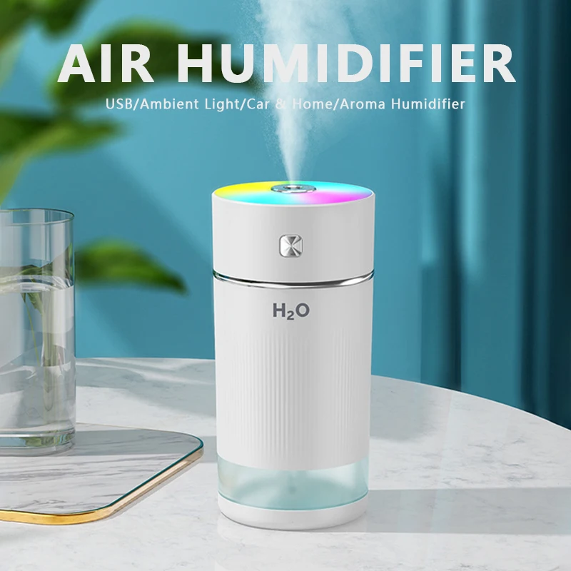 

Air Humidifier 240ml Ultrasonic Essential Oil Diffuser Mini USB Cool Mist Maker Aromatherapy with Colorful Light for Car