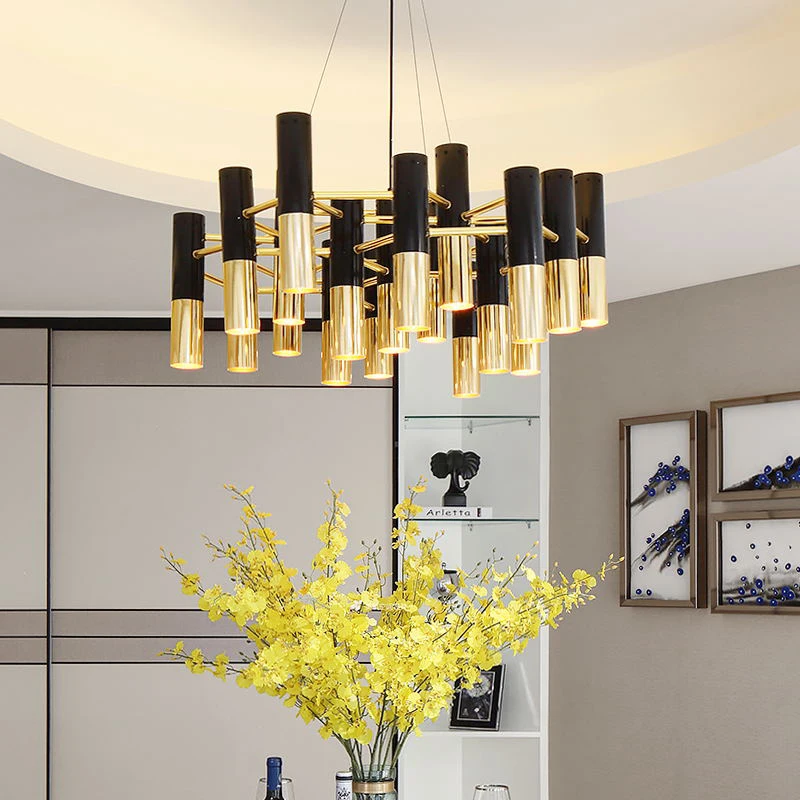 Современный светодиодный светильник в стиле лофт алюминиевая люстра золотого и