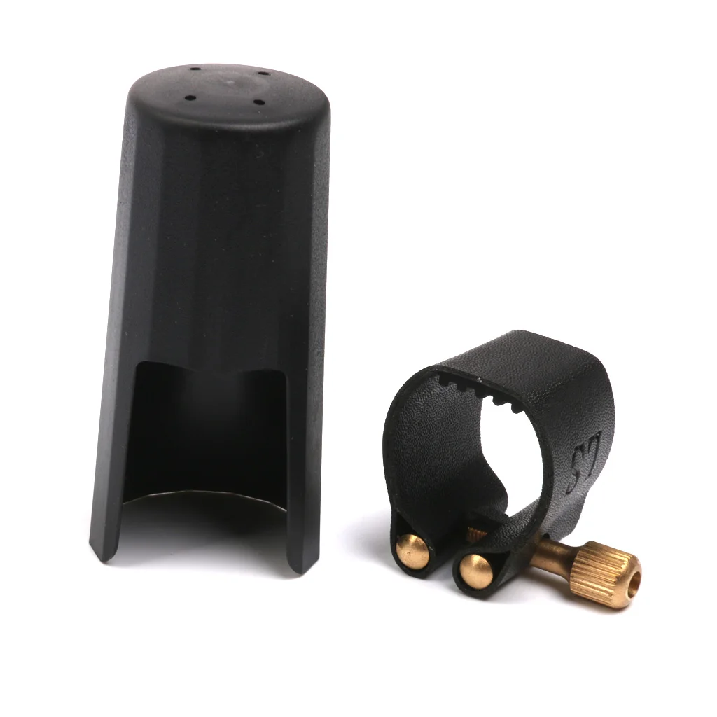 

Plastic Clarinet Mouthpiece Cover Cap with PU Ligature Black