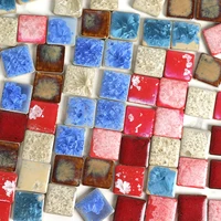 150g square ceramic tiles handmade creative material for kids diy craft suppies mixed color mini mosaic tiles