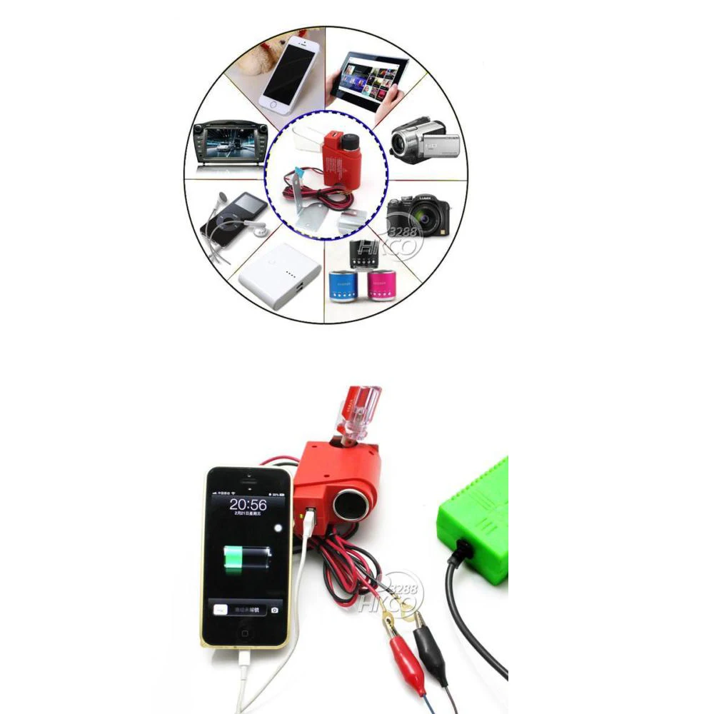 Зарядное устройство USB для автомобильного прикуривателя MP3 Мотоциклетные