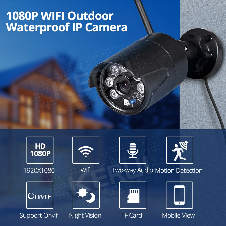 Fuers Открытый безопасности Камера облако Cam Беспроводной IP 1080 P разрешение