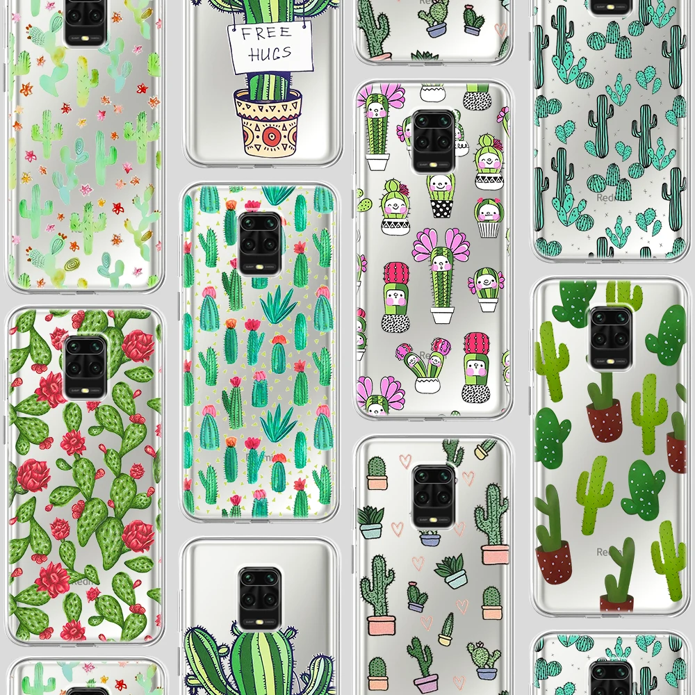 

ciciber Cute Cactus Case For Xiaomi Redmi Note 9 9S 9T 10X 8 8T 8A 7 7A 6 6A K30 K20 Poco F2 X2 Pro Max silicone Funda Capa Case