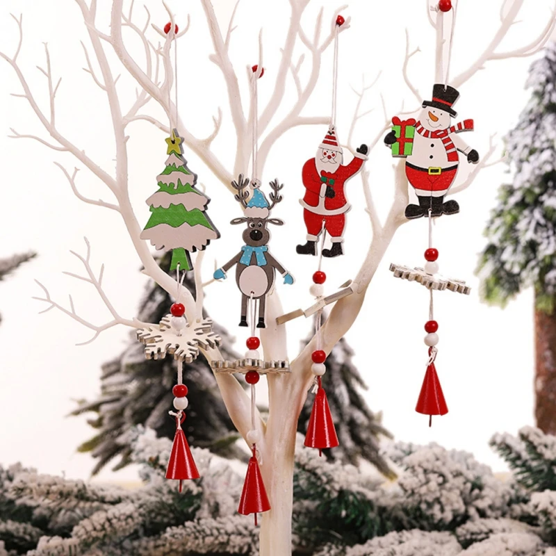 

Christmas Ornament Christmas Wooden Wind Chimes Pendants Craft Ornament Christmas Decorations for Home New Year