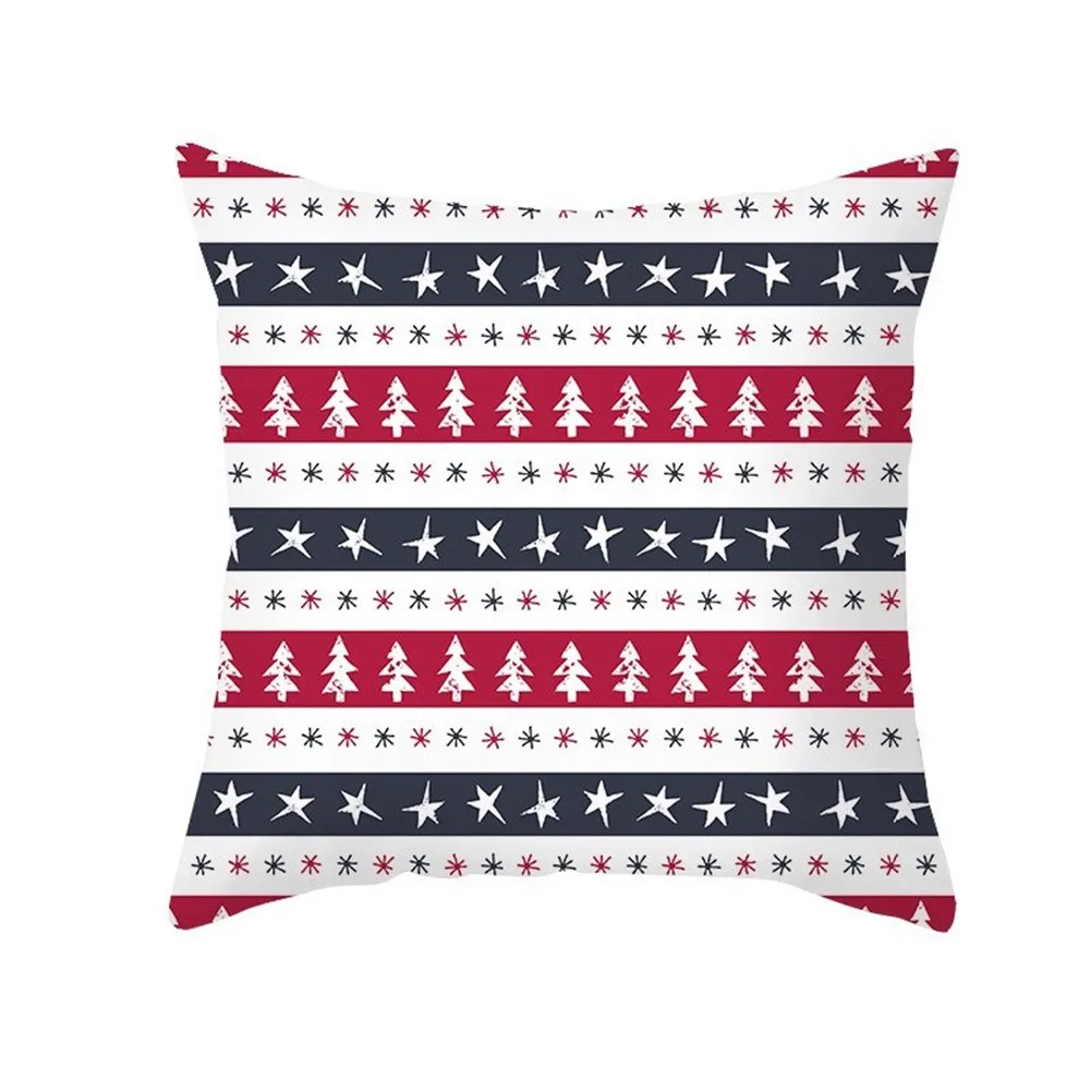 

Merry Christmas Red Series Cushion Cover Throw Pillow Case Festive Elk Snowflake High Quality Home Table & Sofa Linens