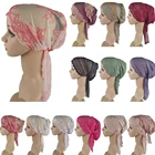 Мусульманский женский хиджаб с кружевом тюрбан шапочка внутренний шарф Мусульманский чехол для выпадения волос под шарф головной убор