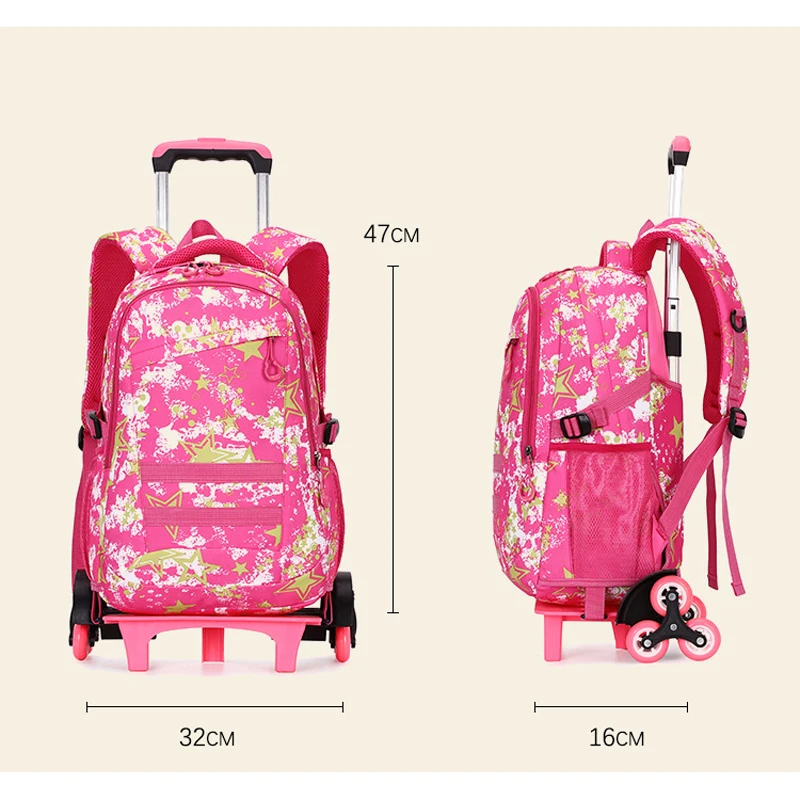 Школьные сумки на колесиках для детей 4 9 классов рюкзак книг водонепроницаемый