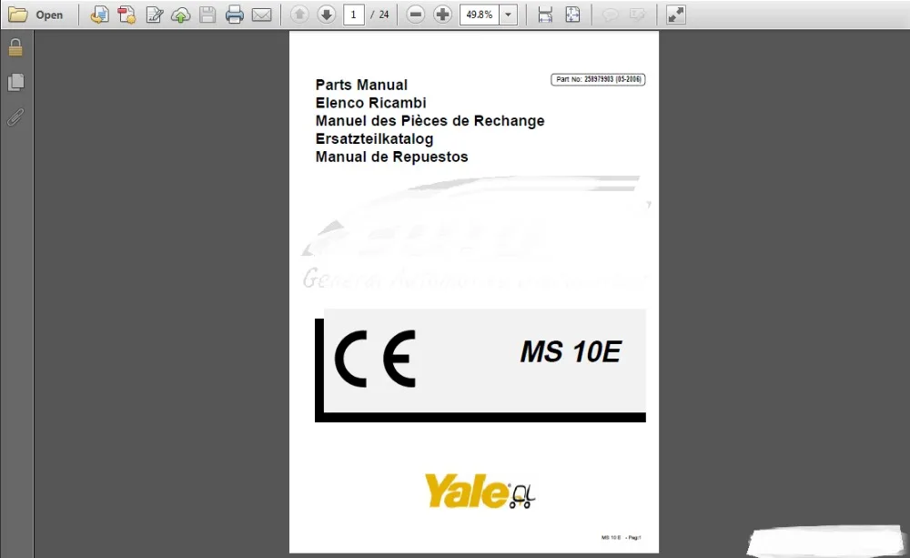 YALE Spare Parts PDF 2017 for USA and EURO version FULL MODELS | Автомобили и мотоциклы
