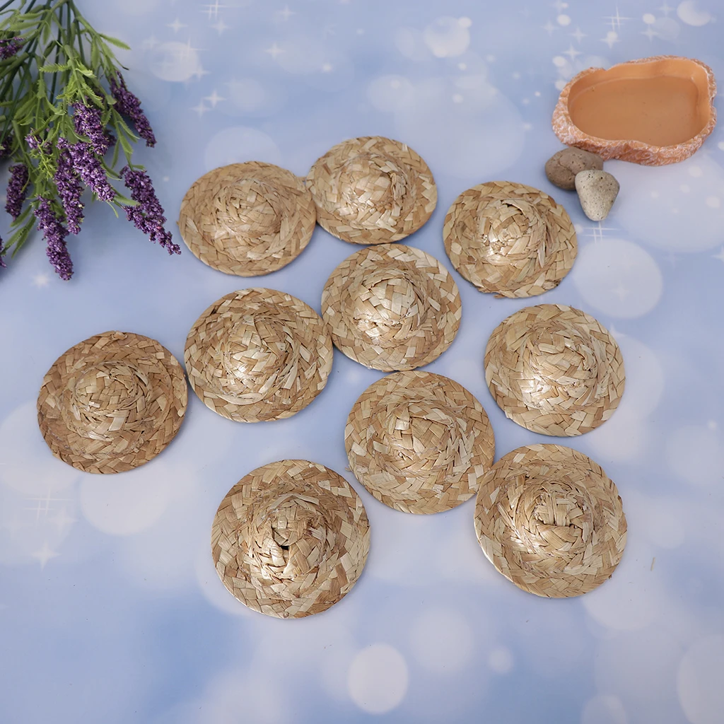 Вязание соломенная шляпа котелок куклы шапка Headdressing костюм для салонная Кукла #1