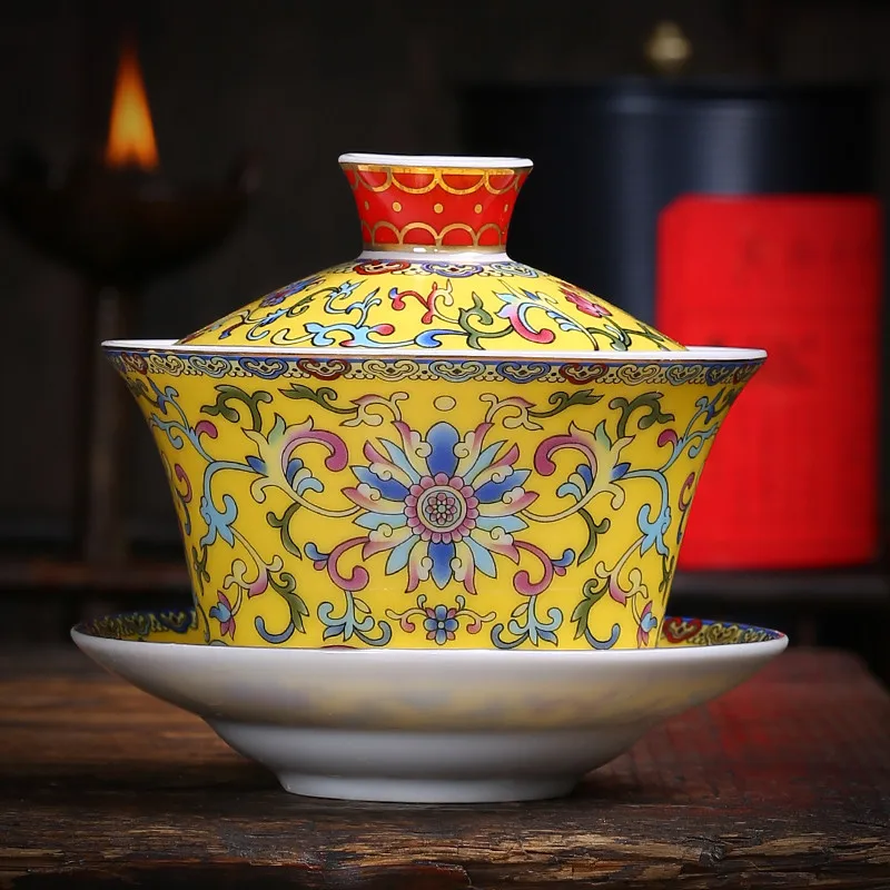 

Single ceramic kungfu tea set Jingdezhen 300ml extra large tea bowl