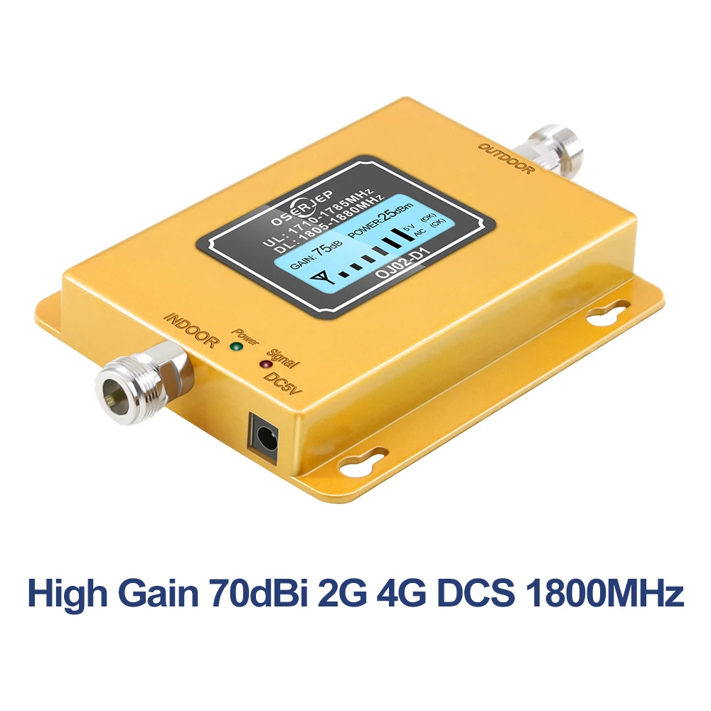 Усилитель сигнала сотового телефона GSM LTE 1800 LCD 70 дБ усиление 2g 4g DCS МГц усилитель