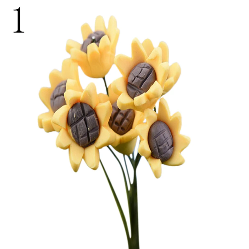 

6PCS Mini Kawaii Real Crafts Flowers For Garden Ornament Dollhouse Plant Pot Diy Craft Home Decoration Accessories
