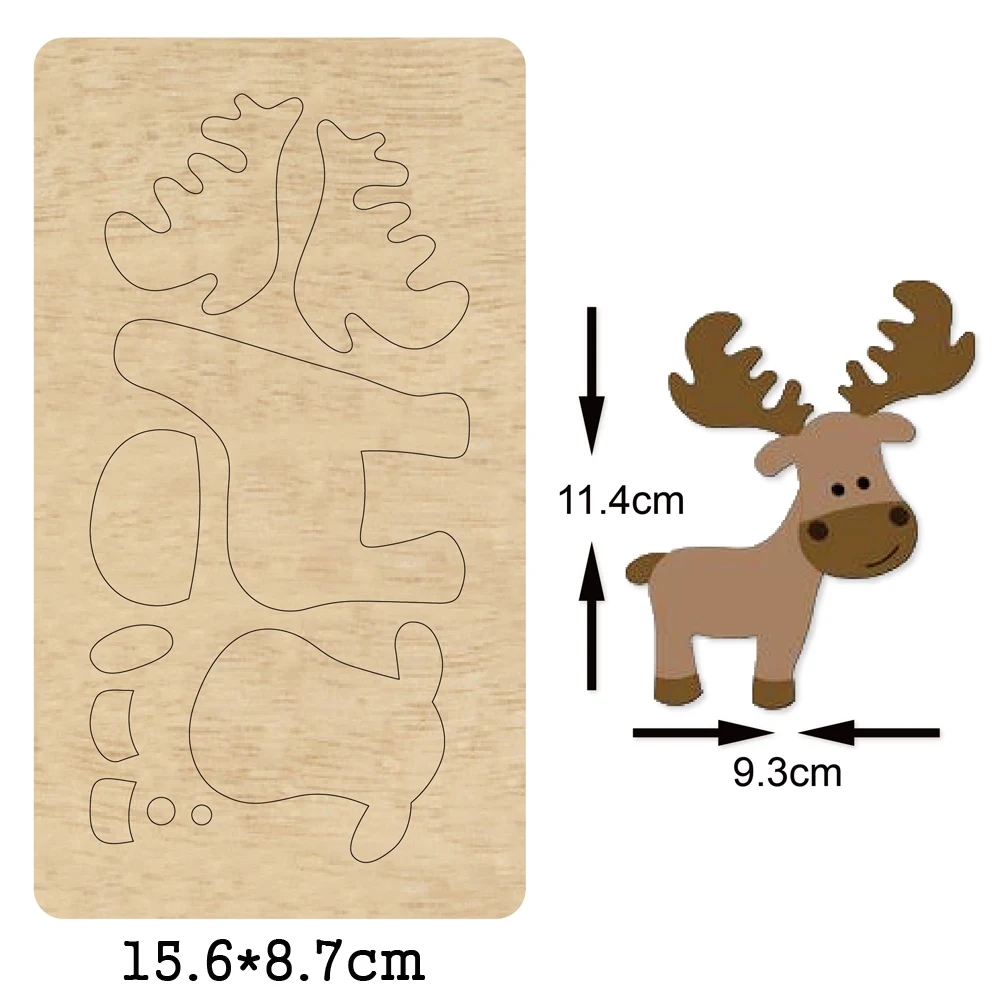 Деревянный трафарет для скрапбукинга с рогатым оленем 2020