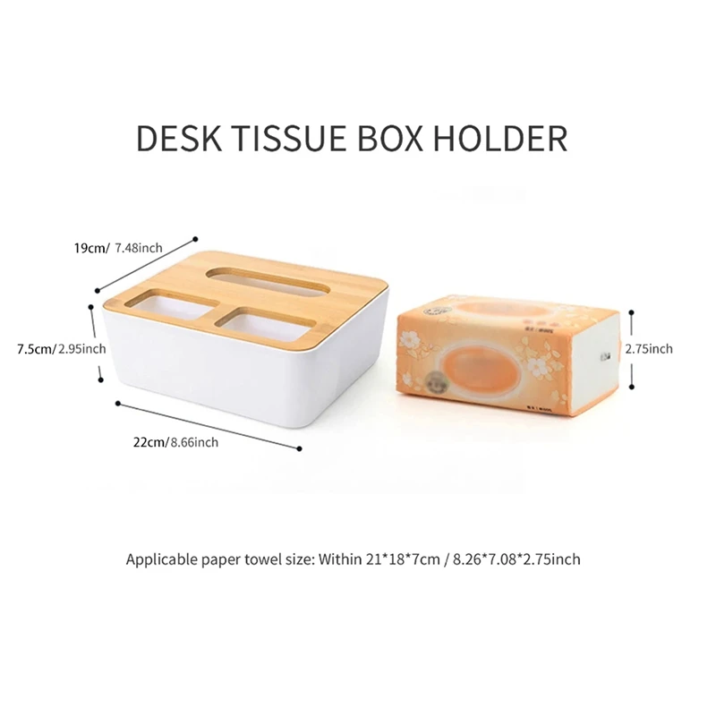 Desktop Tissue Box Holder Paper Towel Dispenser Division Storage Organizer For Bathroom Vanity Countertop | Дом и сад