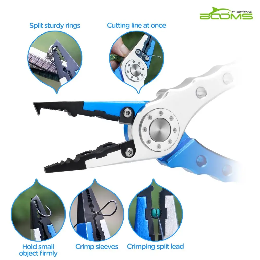 Boms Fishing X04 алюминиевые рыболовные плоскогубцы с шнурком и оболочкой рыболовный
