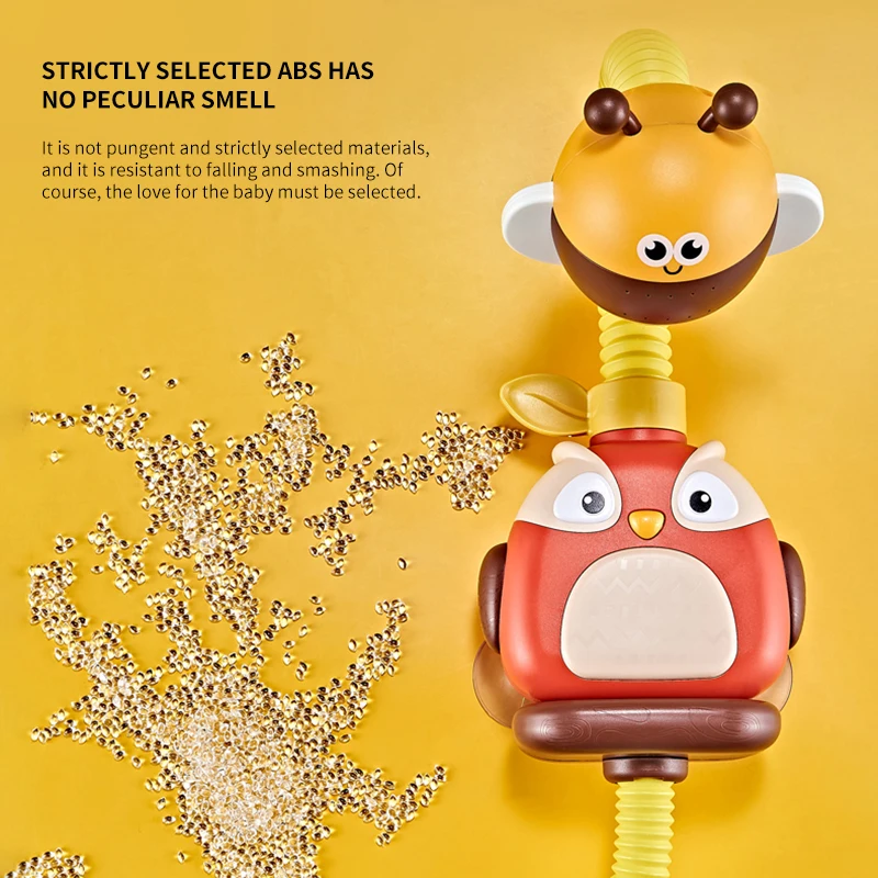 

Baby Bath Toy Cute Electric Bee Water Pump Adjusted Hose Baby Bath Shower Head Spout Rinser Kids Shower Bathroom Bathtub Toy