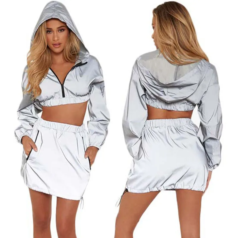 Сексуальный женский комплект Коктейльные Вечерние светоотражающие тянущиеся с