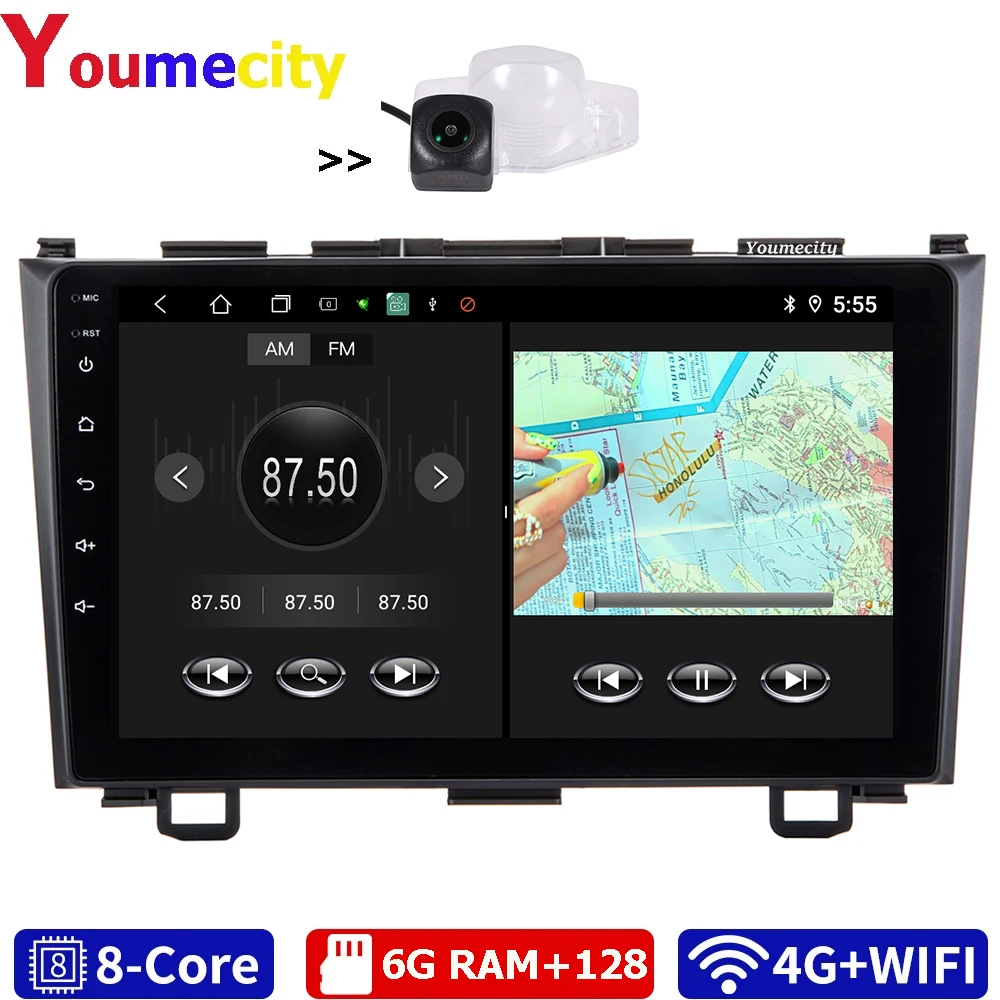 Android 10 0 автомобильный мультимедийный плеер DVD для Honda Crv 3 2007 2011 с DSP Gps Carplay IPS Радио