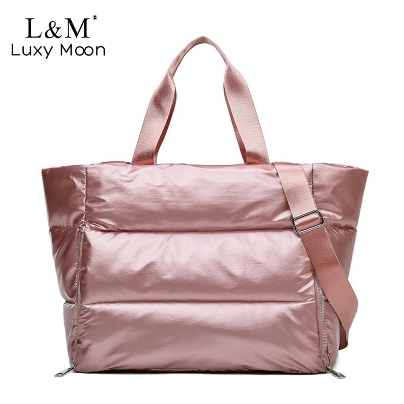 

Зимняя Большая вместительная сумка через плечо для женщин, водонепроницаемая хлопковая пуховая Сумка-тоут, Женская дорожная сумка для йоги XA12HT