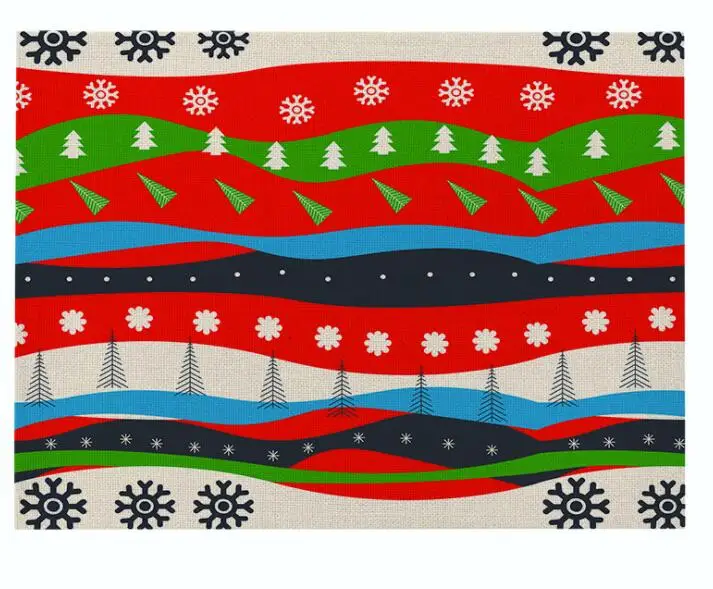 color25 INS Merry Рождественская елка настольное коврик коврики под посуду на стол Кухня Салфетки сервировочные каботажное судно рождественские украшения для дома панель прямоугольной формы - Цвет: color25