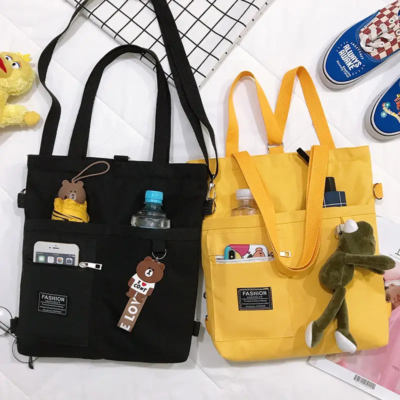Mini bolso de estudiante coreano informal para mujer, bandoleras de lona de calidad, bolsos de viaje informales de gran tamaño