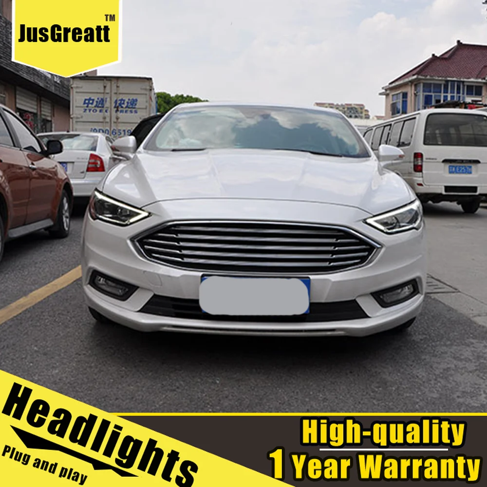 

A Pair For Ford Mondeo LED Headlights 2017-2019 Mondeo HID Head Lamps Bi Xenon Beam Fog Daytime Running Lights Dynamic Turn