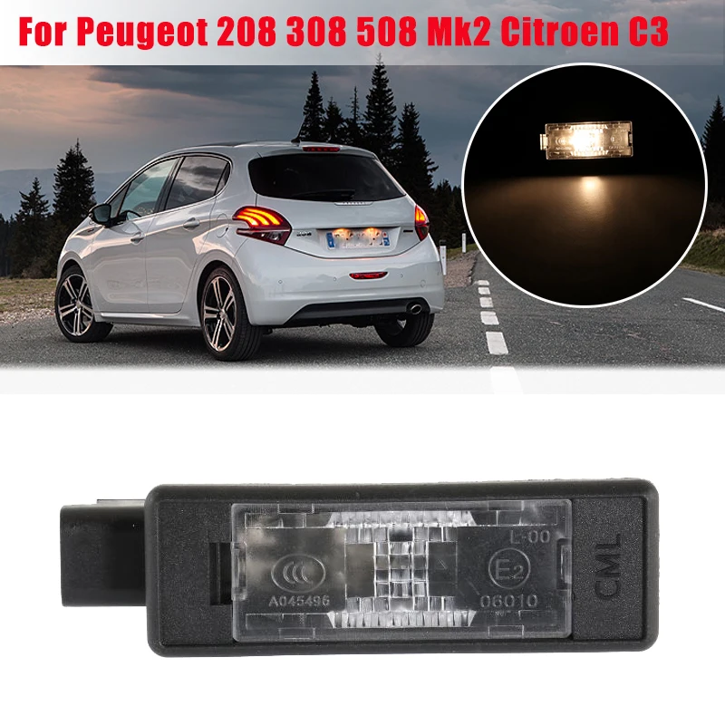 

Car Rear License Plate Lights for Peugeot 208 2008 308 3008 Mk2 508 5008 Mk2 Citroen DS3 C3 MK3 DS5 NUMBER PLATE LAMP 6340F0