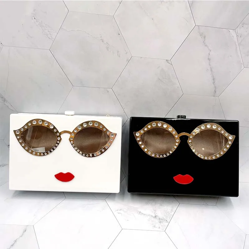 

2021 New Ins Style Clutch Acrylic Crossbody Glasses Case Women