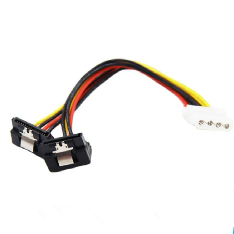 

IDE 4Pin Molex Male Female To SATA Dual 2X15Pin Female 90 Degree With shrapnel Splitter Y 1 To 2 extension hard disk Power Cable