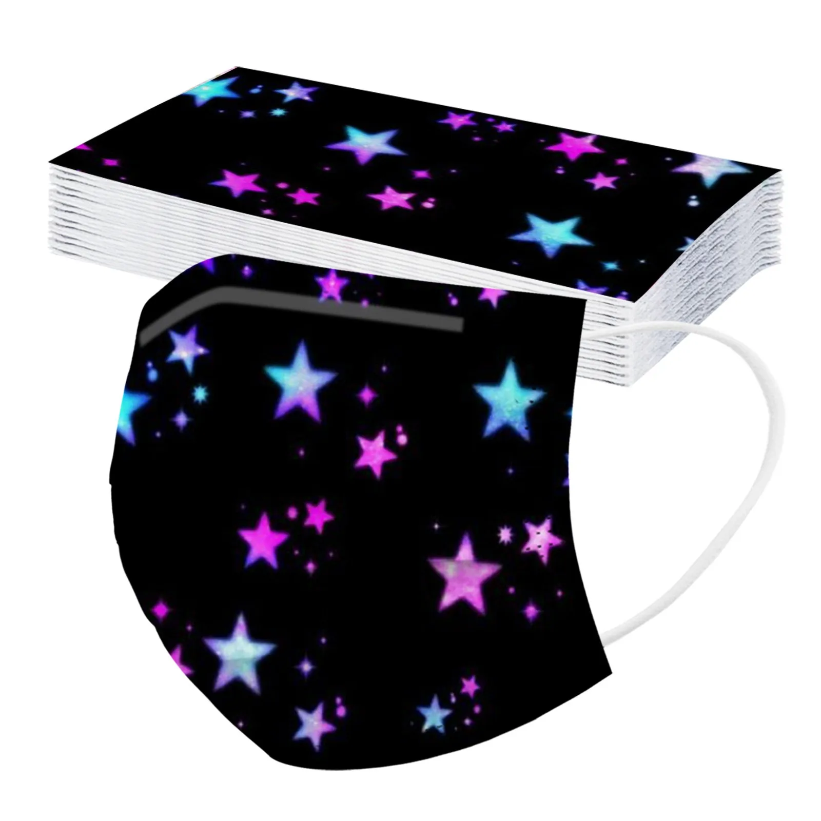 

20pcs Adult's Rainbow Printed Face Mask For Women Disposable Protective Face Masks 3 Layer Breathable Mask Ear Hook Masque d5