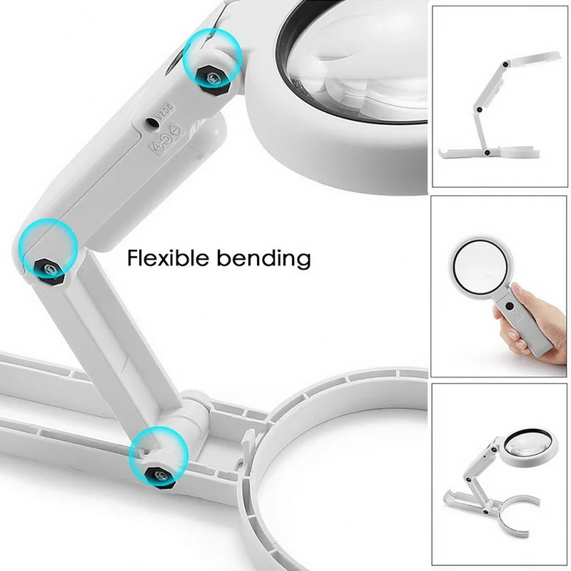 Лупа 5/11X настольная лампа двойного назначения супер яркая подставка