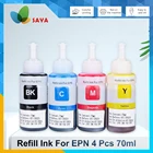 Набор чернил для принтера Epson L100 L110 L120 L132 L210 L222 L300 L312 L355 L350 L362 L366 L550 L555 L566 L375, 4 цвета