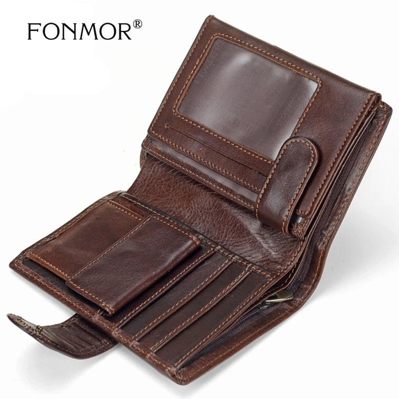 Новинка 2020 короткие кошельки из натуральной кожи Винтажный Мужской кошелек