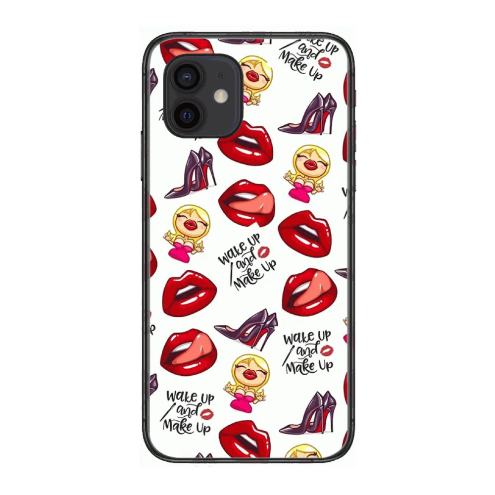 

Beautiful lips Style Phone Case cover For iphone 12 pro max 11 8 7 6 s XR PLUS X XS SE 2020 mini black cell shell