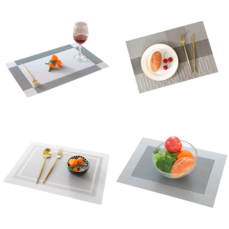 

6Pcs Washable PVC Placemats Non-Slip Dining Bar Table Mat Eco-Friendly Placemat Stain-Proof Disc Bowl Pad Decor Home Coaster Set