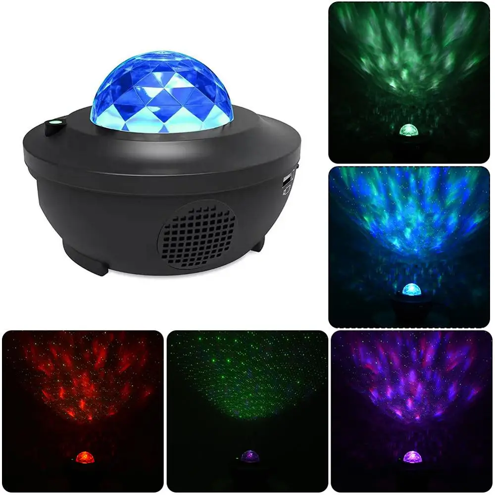 

Colorful Starry Sky Projector Blueteeth USB Voice Control Music Player LED Night Light Ocean Wave Romantic Projection Lamp
