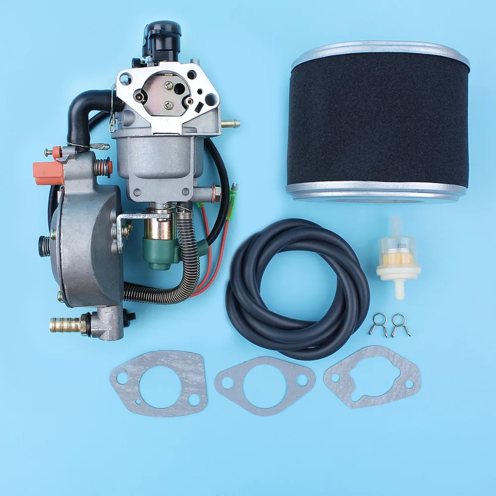 

Auto Choke Dual Fuel Carburetor Conversion Kit For Honda GX390 13HP 188F 4.5KW-8KW Generator LPG/CNG/Gasoline Carb Air Filter