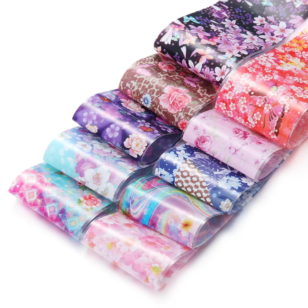 Набор слайдеров звездных цветов для ногтей 10 шт. голографическая наклейка в