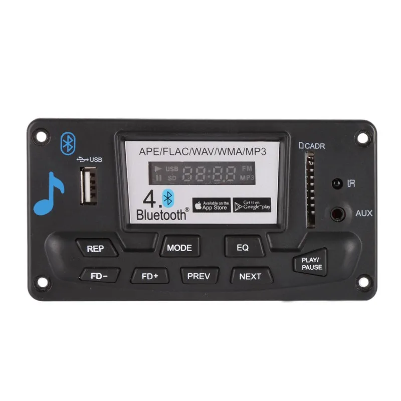 Bluetooth 12 в MP3 модуль декодирования платы с светодиодный DIY USB/SD/MMC ape flac WAV DAE декодер