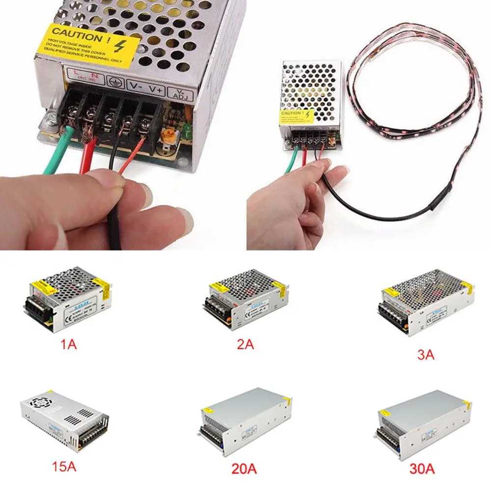 AC 110V-240V DC/DC 12V 1-30A драйвер конвертер светодиодный трансформатор Питание