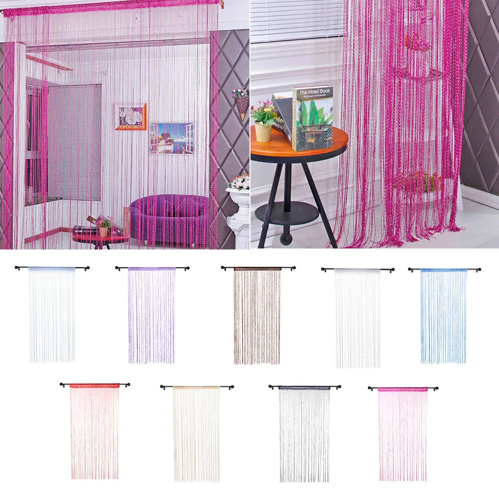 1 шт. серебристые шелковые оконные Дверные Шторы с кисточками занавески для
