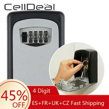 4 Digit Combination Key Safe Box Wall Mounted Key Secure Lock Box Durable Key Storage Lock Box High Security Outdoor Key Box