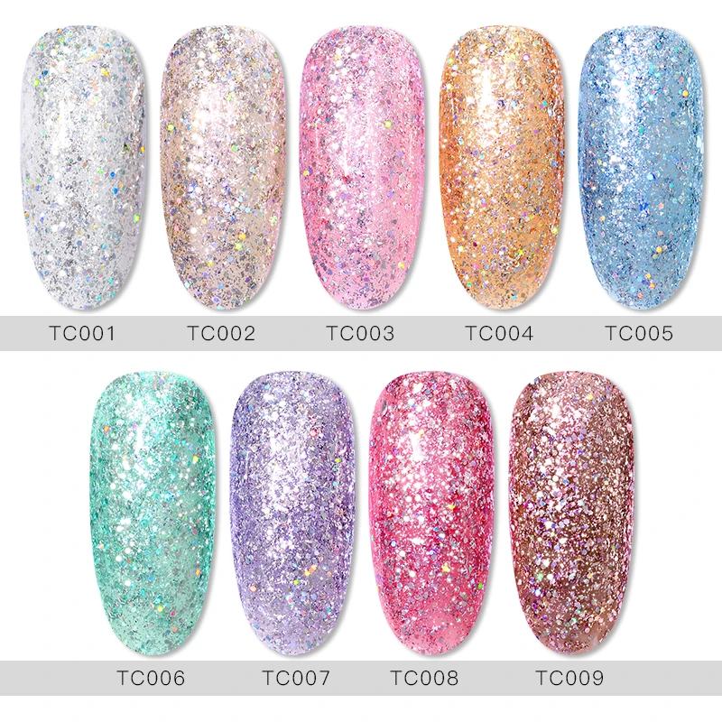 T-TIAO клуб голографический телесный цвет блестящий гель лак для ногтей